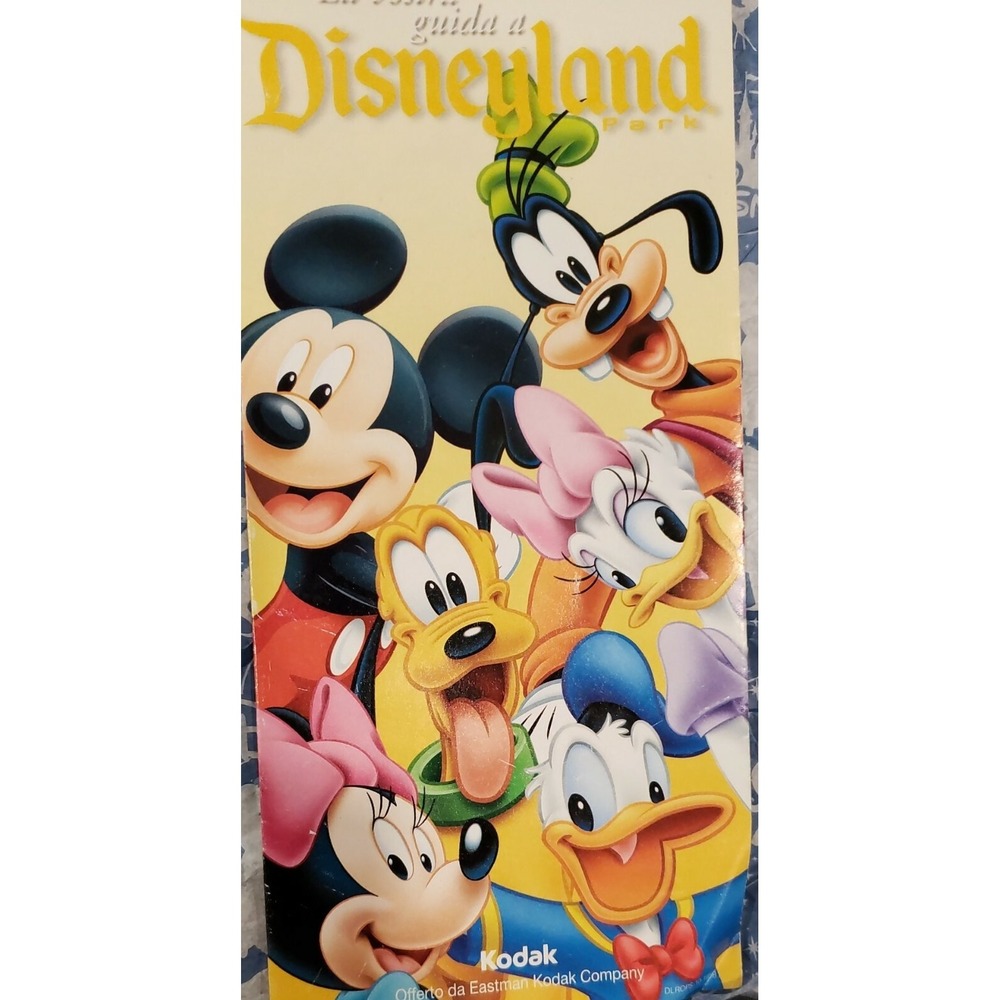 Disneyland Italian Language Guide Book Map Vintage Mickey Mouse Goofy Donald